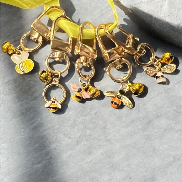 Pet Collar Charms Bumble Bee & Sunflower Enamel Charm Set with Lobster Clasps - Picture 2 of 7